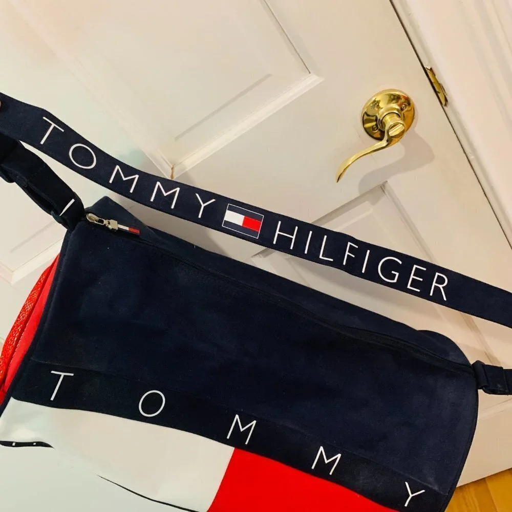 Vintage Tommy Hilfiger Sports Bag Travel Bag Duffle GYM Bag 90s